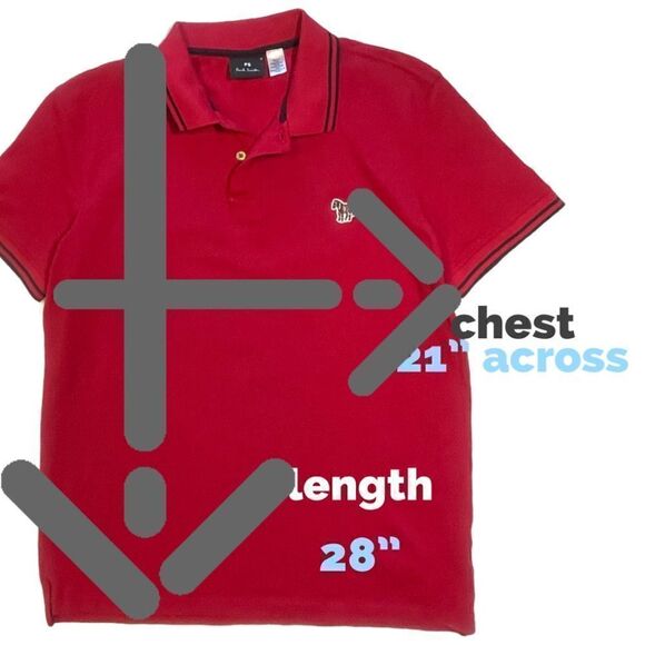 PS PAUL SMITH Zebra Logo Polo Shirt medium on Fuschia - Picture 11 of 12